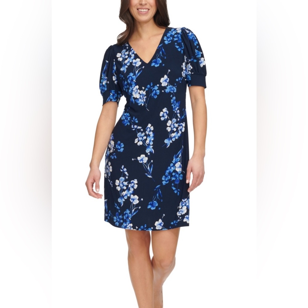 NWT Tommy Hilfiger Floral Puff Sleeve Floral Dress SZ-4